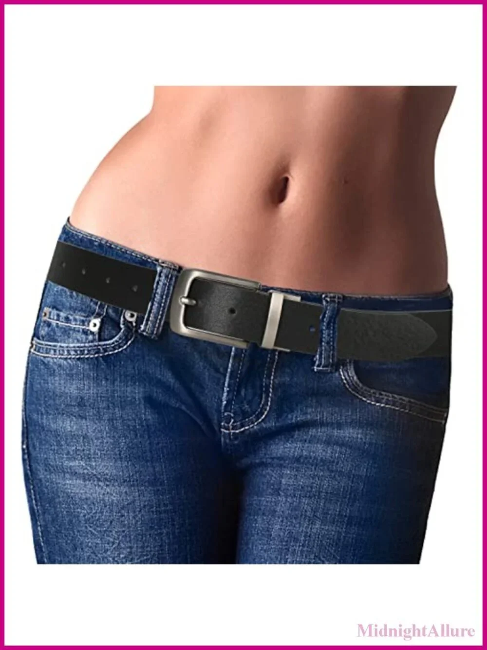 Reversible Leather Belt with Vintage Silver Buckle